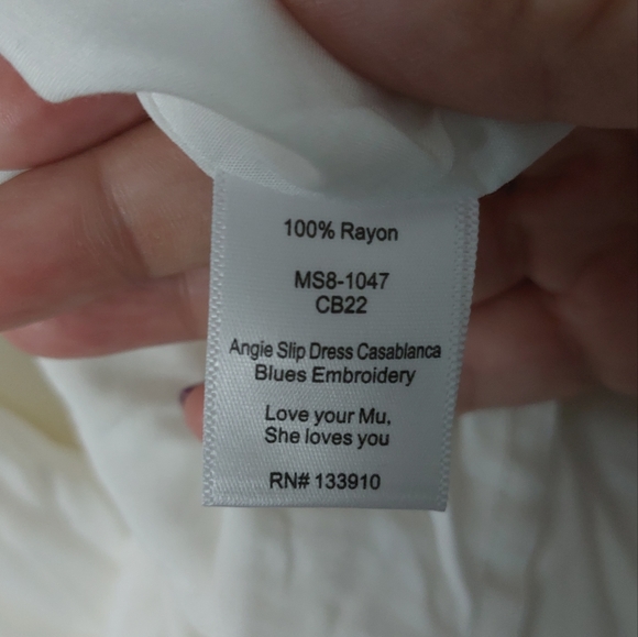 NWT Show Me Your MuMu Angelica Slip Dress Casablanca Blues Embroidery, Size M - Picture 8 of 8